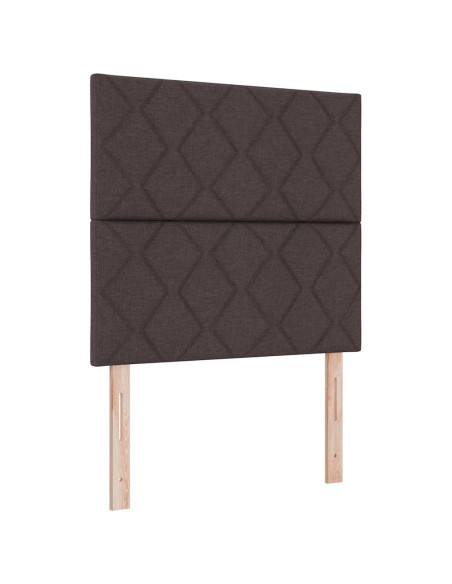 Letto a molle con testiera Marrone scuro 90 x 190 cm Tessuto