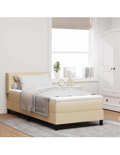 Letto box spring con materasso con materasso Crema 80 x 200 cm 2