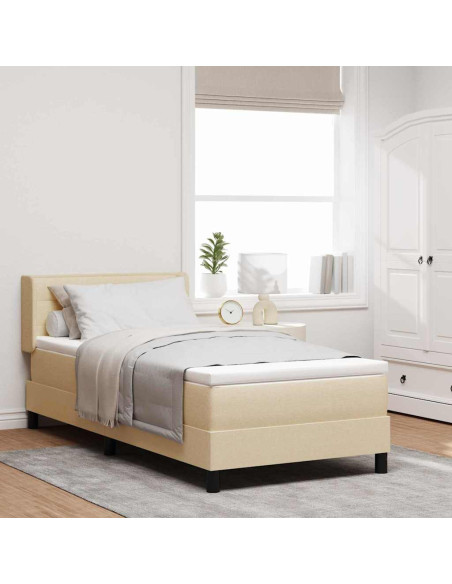 Letto box spring con materasso con materasso Crema 80 x 200 cm
