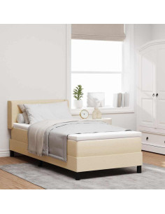 Letto box spring con materasso con materasso Crema 80 x 200 cm 2