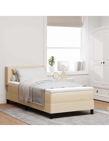 Letto box spring con materasso con materasso Crema 80 x 200 cm
