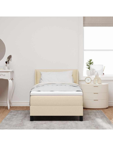 Letto box spring con materasso con materasso Crema 80 x 200 cm