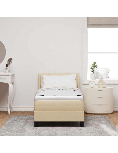 Letto box spring con materasso con materasso Crema 80 x 200 cm
