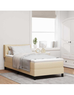 Letto box spring con materasso con materasso Crema 90 x 190 cm 2