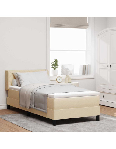 Letto box spring con materasso con materasso Crema 90 x 190 cm