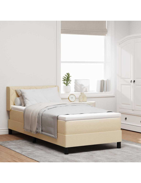 Letto box spring con materasso con materasso Crema 90 x 190 cm