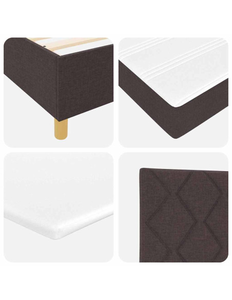 Letto a Molle con materasso Marrone scuro 90 x 190 cm Tessuto