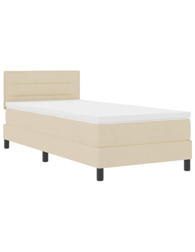 Letto a molle con materasso Crema 80 x 200 cm Tessuto