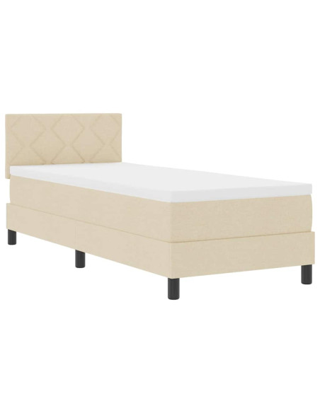 Letto a molle con materasso Crema 80 x 200 cm Tessuto