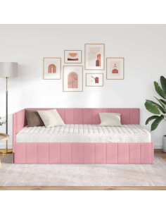 Struttura Letto Angolare con Materasso 2 pcs Grigio Velluto 2