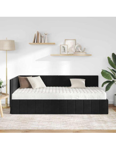 Struttura Letto Angolare con Materasso 2 pcs Nero Velluto 2