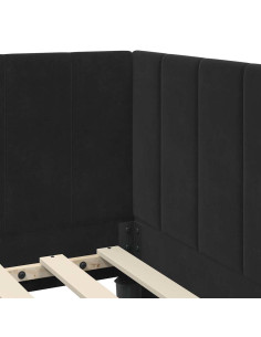 Cornice del letto ad angolo Nero 90 x 200 cm Velluto 2