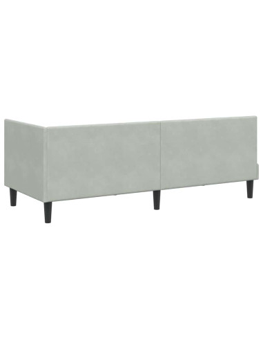 Cornice del letto ad angolo Grigio chiaro 80 x 200 cm Velluto