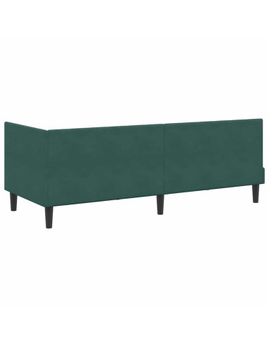 Cornice del letto ad angolo Verde scuro 80 x 200 cm Velluto