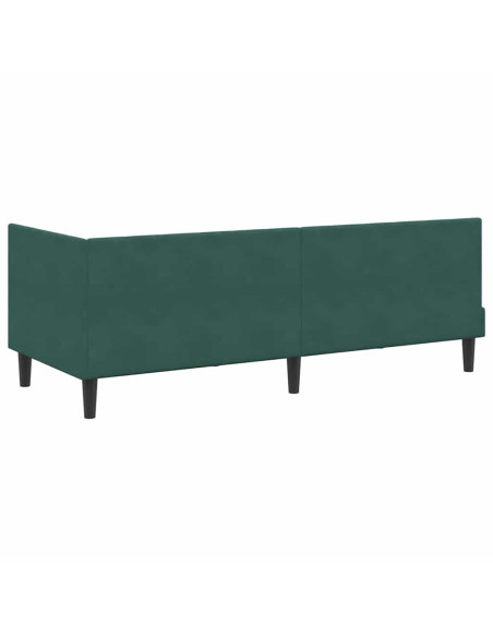 Cornice del letto ad angolo Verde scuro 80 x 200 cm Velluto