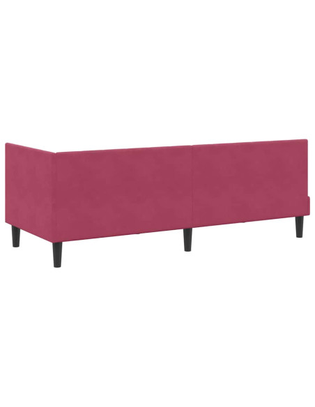 Cornice del letto ad angolo Rosso vino 80 x 200 cm Velluto