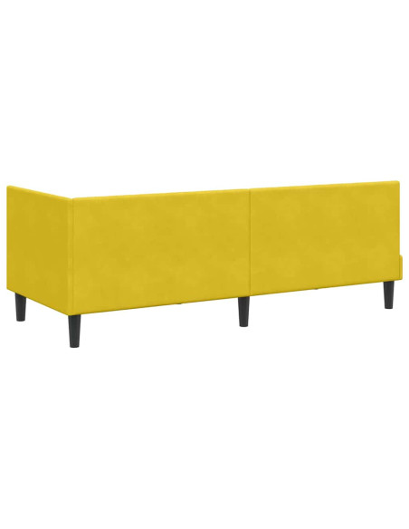 Cornice del letto ad angolo Giallo 80 x 200 cm Velluto