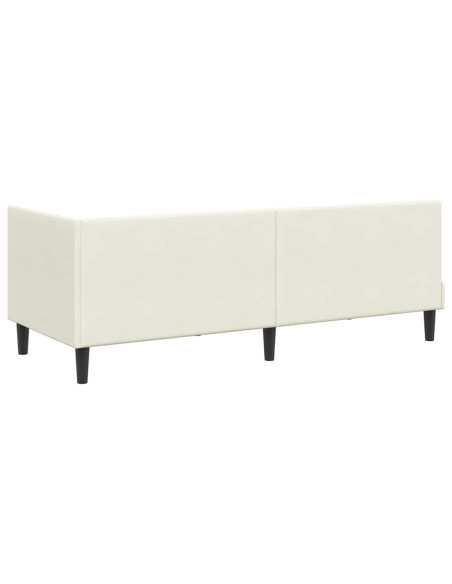 Cornice del letto ad angolo Crema 80 x 200 cm Velluto