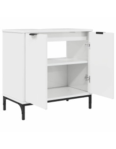 Set di mobili per il bagno con cassetto 2 pcs Bianco lucido