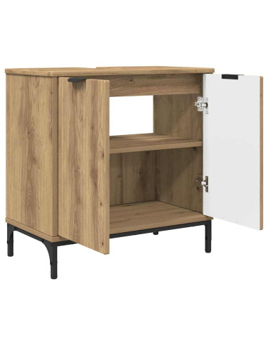 Set di mobili per il bagno 3 pz Rovere artigianale