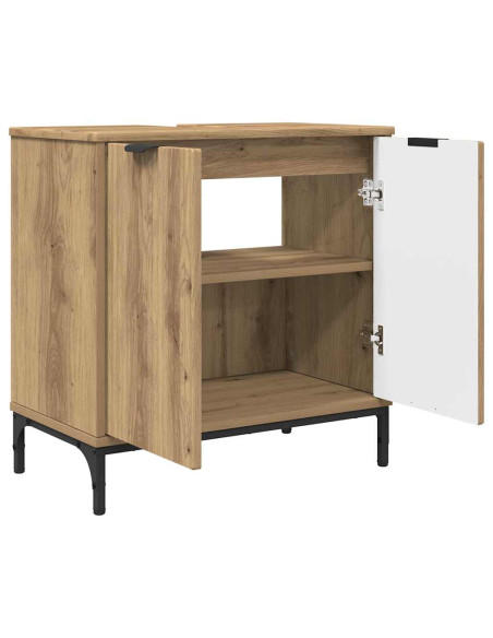 Set di mobili per il bagno 3 pz Rovere artigianale