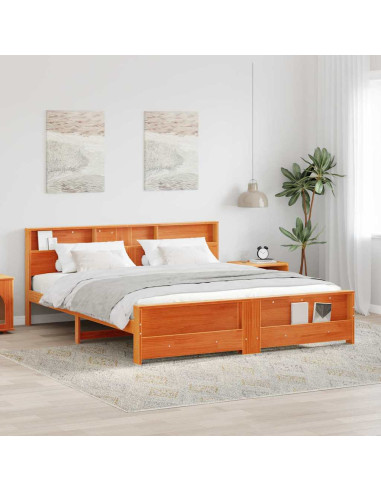 Struttura del letto con testiera Cera marrone 200 x 200 cm