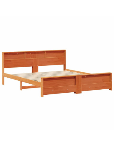 Struttura del letto con testiera Cera marrone 200 x 200 cm