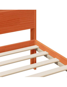 Struttura del letto con testiera Cera marrone 140 x 200 cm 2