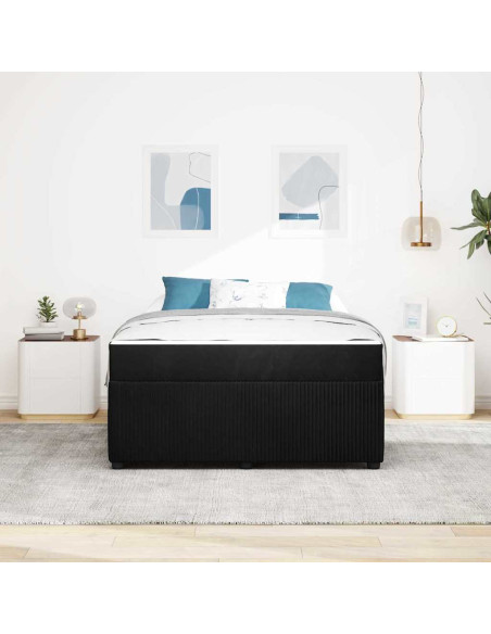 Struttura letto con materasso Nero 140 x 200 cm Velluto
