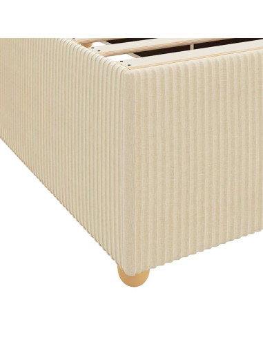 Struttura letto con materasso Crema 200 x 200 cm Tessuto