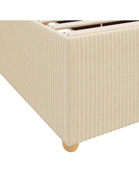 Struttura letto con materasso Crema 200 x 200 cm Tessuto