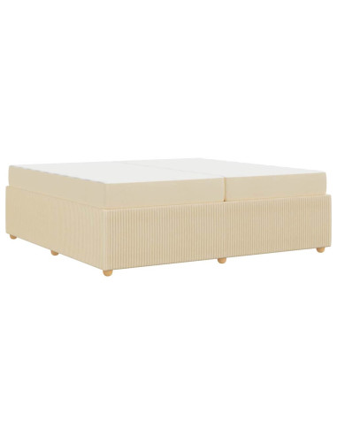 Struttura letto con materasso Crema 200 x 200 cm Tessuto