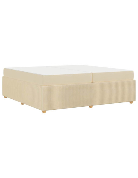 Struttura letto con materasso Crema 200 x 200 cm Tessuto