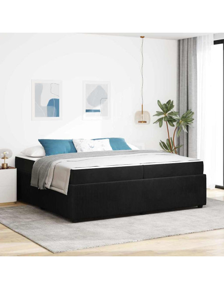 Struttura letto con materasso Nero 200 x 200 cm Velluto