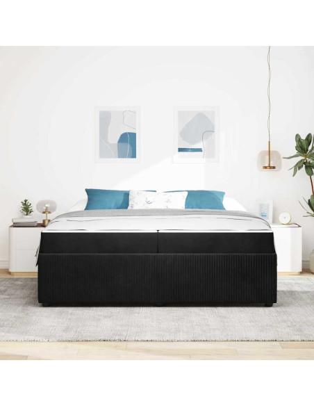 Struttura letto con materasso Nero 200 x 200 cm Velluto