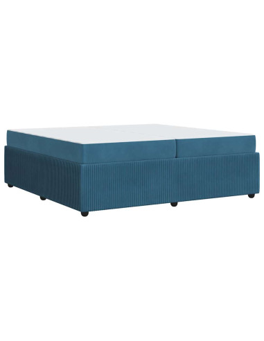 Struttura letto con materasso Blu 200 x 200 cm Velluto