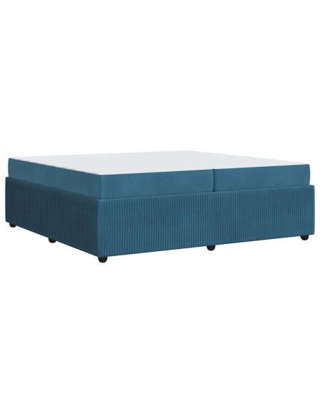 Struttura letto con materasso Blu 200 x 200 cm Velluto