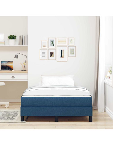 Letto a molle con materasso Blu 120 x 190 cm Tessuto