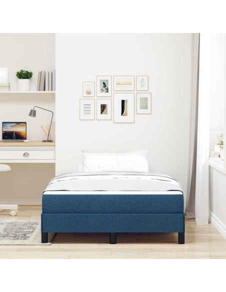 Letto a molle con materasso Blu 120 x 190 cm Tessuto