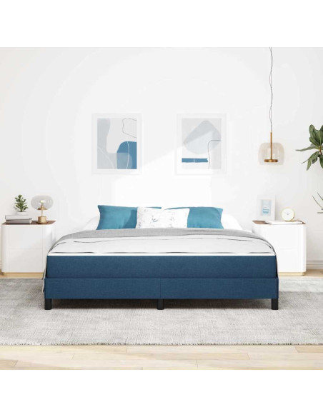 Letto a molle con materasso Blu 180 x 200 cm Tessuto