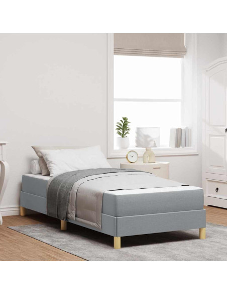 Letto a molle Grigio chiaro e marrone 90 x 190 cm