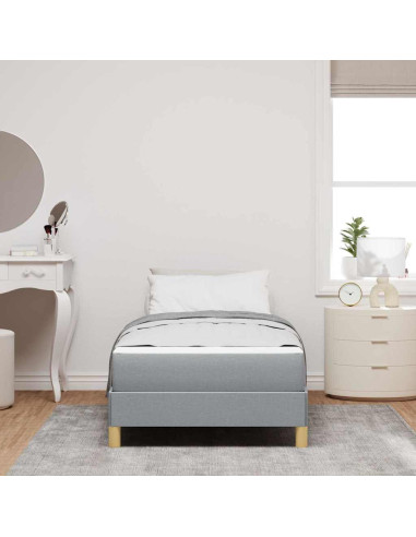 Letto a molle Grigio chiaro e marrone 90 x 190 cm