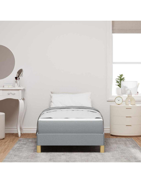 Letto a molle Grigio chiaro e marrone 90 x 190 cm