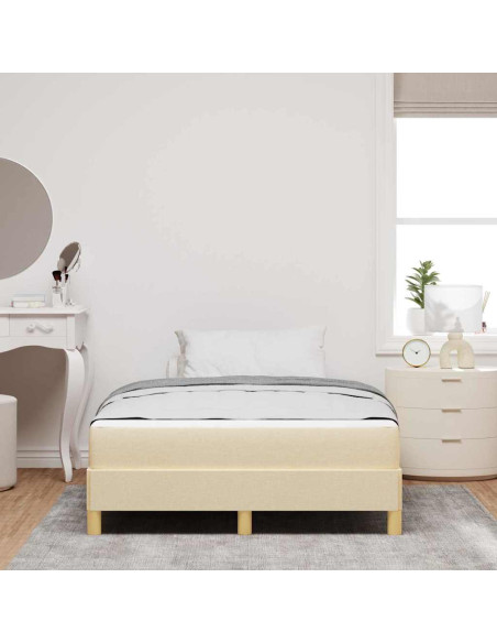 Letto a molle Crema e Marrone 120 x 190 cm