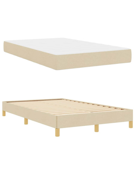 Letto a molle Crema e Marrone 120 x 190 cm