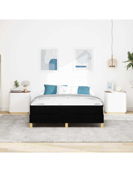 Letto a molle Nero e Marrone 140 x 190 cm