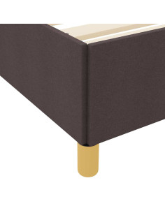 Letto a molle Bianco e Marrone Scuro 90 x 190 cm Tessuto 2