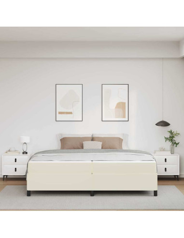 Struttura letto con materasso con materasso Crema 200 x 200 cm