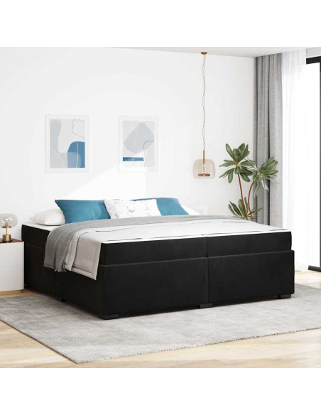 Struttura del letto con materasso Nero 200 x 200 cm Velluto