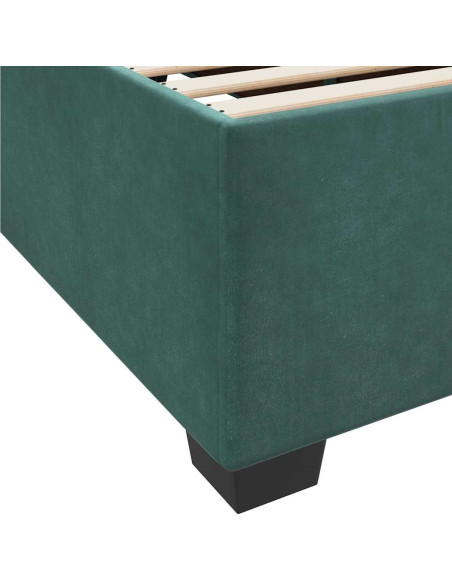 Struttura letto con materasso Verde scuro 200 x 200 cm Velluto